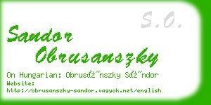 sandor obrusanszky business card